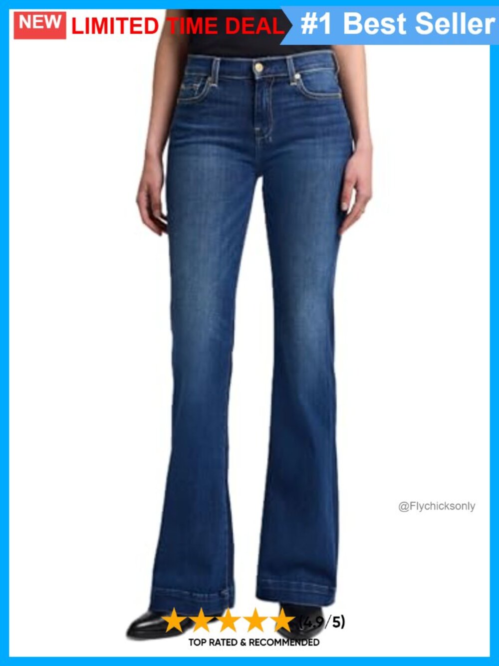 7 For All Mankind B(air) Dojo Wide Leg Trouser Jeans Mid Rise Stretch Tailored